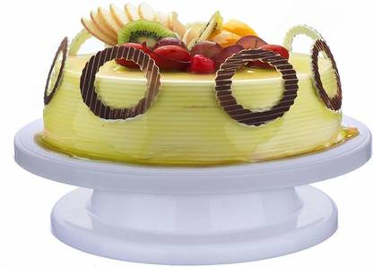 QWICKEST ZONE Plastic Cake Rotary Table Revolving Rotating Cake Stand Baking Tool Cake Turntable Rotating Cake Icing, Decorating Baking Tool Plastic Cake Server