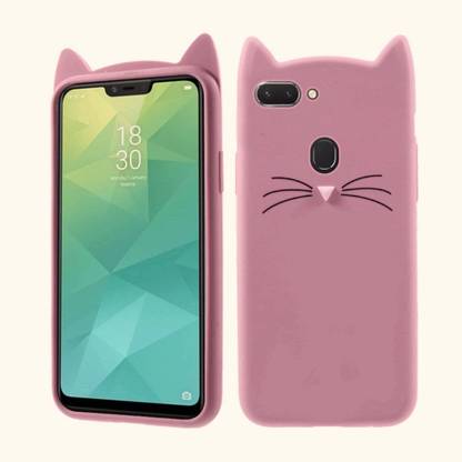 Addindia Back Cover for Oppo A5 3D cartoon Cat Back Case Cover