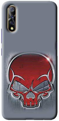 NDCOM Back Cover for VIVO S1 Red Skull Printed