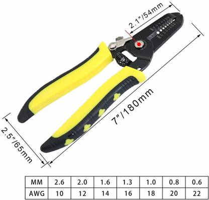 Techtest Multi-Function Stripping Pliers Wire Stripping Knife Cable Bolt Cutter Manual Crimping Pliers 7 Inch Wire Stripper and Cutter, Crimper Pliers, for Network Cable Stripper Cutter Connector Crimper Pliers, for Network Wire Cutter Mini Portable Wire Stripper Knife Crimping Tool Wire Stripping Tool Multi Wire Cutter Thread Cutting Tools Auto Wire Strippe Wire Cutter