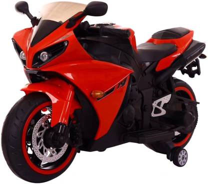 H & S Yamaha R1 Plastic Bike with Rechargeable Battery Operated Ride-on for Kids (Red , 2-6 Years) Bike Battery Operated Ride On