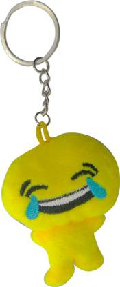 Sparsh Collection Rolling On The Floor, Laughing Face Emoji Smiley Key Chain with Metallic Ring for Everyone Key Chain