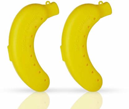 Swilco Banana Shape Protector Guard Case for Fruits Office and School Use Pack of 1 (Set of 2) 2 Containers Lunch Box
