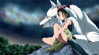 Anime Princess Mononoke Hayao Miyazaki Wolf HD Poster |300 GSM Quality |12×18 Inch Size Paper Print