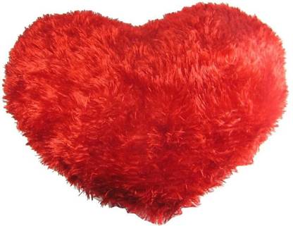 circlebits Love heart shape silky fur stuff cushion  - 30 cm