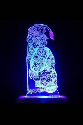 Cora Exim Lord Kashtabhanjan Humanji Balaji 3D Multi Colour Night Lamp Night Lamp