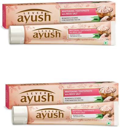 Lever Ayush whitening tooth paste with rock salt 80 gm (pack of 2) Toothpaste