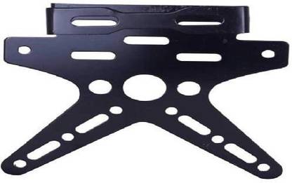 MS Traders Rear Number Plate Stay Small and Tail Tidy Visor (Black) Bike Number Plate
