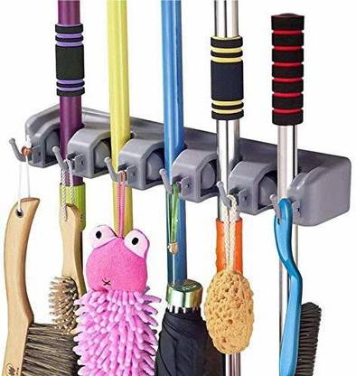 Shine Tech Grey Plastic Broom Holder