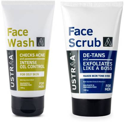 USTRAA Face Wash - Oily Skin & Face Scrub