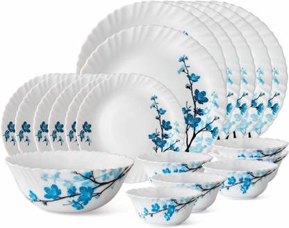 Larah by Borosil Pack of 19 Opalware present Borosil MIMOSA 19 pcs Dinner Set