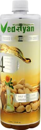 Vedgyan Virgin Cold Pressed 4 in1 Cooking Oil (Mix of Coconut, Groundnut, Safflower and Sesame Oils) for Healthy Heart Groundnut Oil PET Bottle