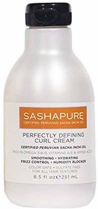 Sashapure Perfectly Defining Curl Cream Sulfate-Free Increases Softness, Volume, Shine, Bouncier Curls Hair Cream