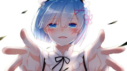 Anime Re Zero Rem Anime Girl Art Hand Blue Eyed HD Poster |300 GSM Quality |12×18 Inch Size Paper Print