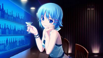 Anime Anime Girl Bar Glass Alklgol Fun HD Poster |300 GSM Quality |12×18 Inch Size Paper Print