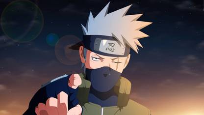 Anime Naruto Shippuden Naruto Kakashi Hatake Jounin Ninja War HD Poster |300 GSM Quality |12×18 Inch Size Paper Print