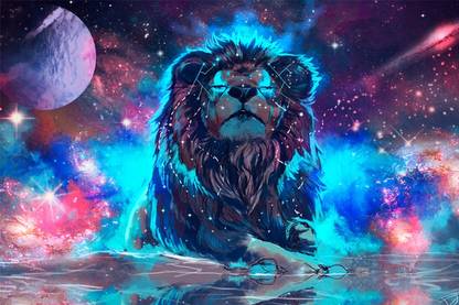 Colorful Lion Wallpapers 12 x 18 Wall Poster Photographic Paper
