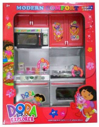 Toyazo Multicolour Plastic Dora Kitchen Set for kids