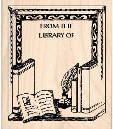 Stamps by Impression The Library of: Bookplate Rubber Stamp Handle Rubber Stamp