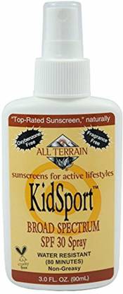 All Terrain Sunscreen - SPF 50 KidSport SPF30 Natural Sunscreen Spray