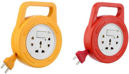 METTLE Extension Board FLEXBOX MULTIPLUG 6 YARD WIRE 3 Socket with Switch (Pack of 2) 3  Socket Extension Boards