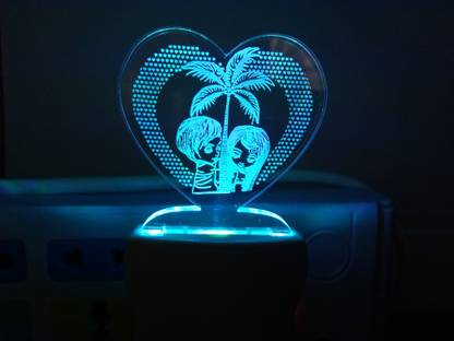 UKANI 3D ILLUSION LOVE COUPLE NIGHT LAMP WITH 7 COLOR CHANGING LIGHT Night Lamp