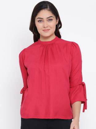 Casual Printed Women Red Top