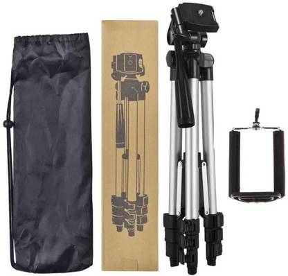 BUY SURETY Best Quality Portable Adjustable Lightweight Mobile Stand With Three-Dimensional Head & Quick Release Plate|| 3110 Portable tripod||360 degree Rotatable|| Camera stand|| Mobile Tripod|| Extendable tripod||Three-Dimensional Head & Quick Release Plate|| Mobile Holder