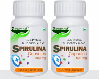 Rawmest Blue Green Algae Capsules | Spirulina Capsules 500mg