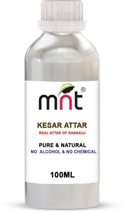 MNT Kesar Attar For Unisex, Long Lasting & Alcohol Free (100ml) - Pure Natural & Premium Quality Roll-on Floral Attar