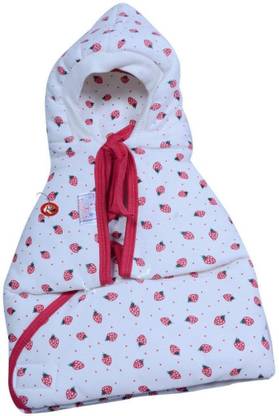 Tinycare Printed Single Hooded Baby Blanket for  Mild Winter