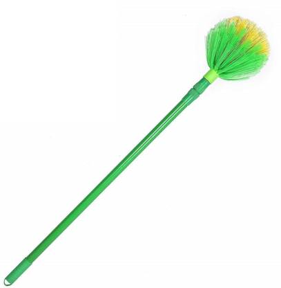 homfine Heavy Duty Foldable Round Jaala Cobweb Cleaning Broom for Home, Office etc (1.5 Meter Length) Plastic Wet and Dry Broom