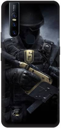 Yoprint Back Cover for Vivo V15 Fighter Fighterman Printed Back Cover