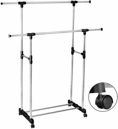 STUNNER Aluminium Floor Cloth Dryer Stand Mobile Towel Rack Clothes Drying Rack Dryer Hanger Nappies, Undergarments, Towels Rack, Towel Rails, Clothesline