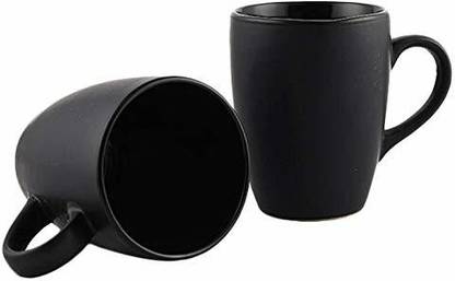 Teebuddy Mugs4You Ceramic Glossy Finish Black Coffees 2 Pieces Bone China Coffee Mug