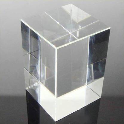 Mohangifts Plain Blank Crystal Cube Crystal Paper Weights  with Transparent finish