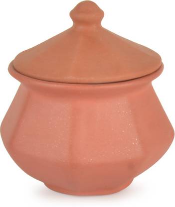 StyleMyWay Handcrafted Flat Bottom Clay Dahi Handi/ Curd Pot with Lid – 0.75 Litre Handi 0.75 L with Lid