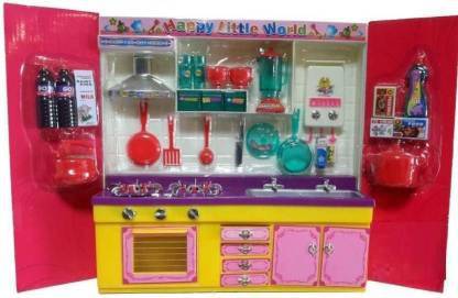 kids collection Sweet Modern Kitchen set with flashing top light and music
