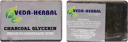 veda herbal concept Charcoal handmade soap