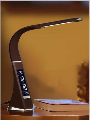 Jukkre Touch LED Business Rechargeable Desk Lamp with Alarm Clock LED Digital Display Dimmable Reading Light Touch Switch Desk Table Lamp