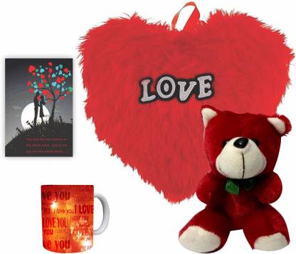 DECOR Production Soft Toy, Mug, Cushion, Greeting Card Gift Set