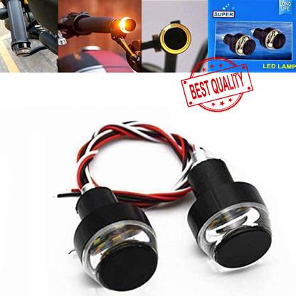 SUPER HQ Handle Bar Universal LED Light with Fancy Dual Color White and Yellow (Set of 2) Brake Light Motorbike LED (12 V, 12 W)