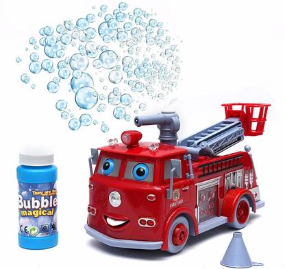 Insite Fire Truck Toy Bubble Blowing Bump and Go Fire Brigade Engine for kids (Red, Pack of: 1