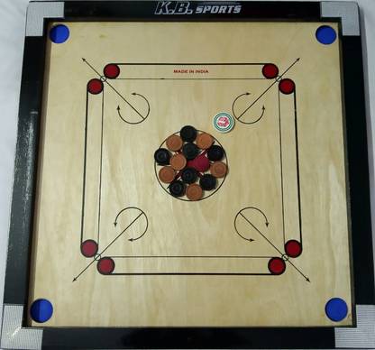 KB SPORTS K.B. SPORTS 26X26 inches MEDIUM CARROM BOARD Carrom Board Game