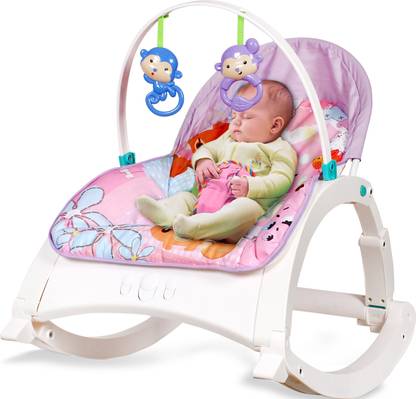 LuvLap Springtime Fun Newborn to Toddler Rocker Bouncer turn Recline Chair Rocker