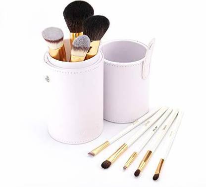Joli Makeup 9Pcs Makeup Brush Kit Foundation Blending Blush Eyeliner Eye Shadow Lipbrush Eye Socket Powder Full Coverage Highlight And Define, Pearl White Handle