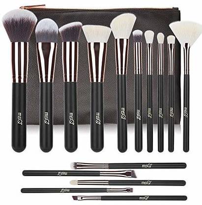 MSQ Makeup Brushes 15Pcs Pro Rose Gold Makeup Brush Set With Bag & Soft Hair (Foundation Brush, Powder Brush, Eyeshadow Brush) Best For Gifts - Rose Gold