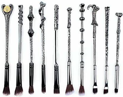 Revoq Zond Original 10 Magical Themed Wizard Wand Makeup Brushes, Metal, Extra Durable, Soft Brushes