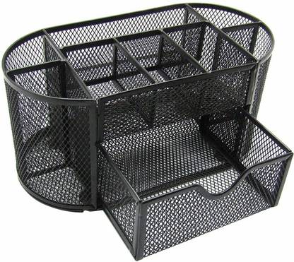 VMS 9 Compartments Metal Mesh Pen Stand