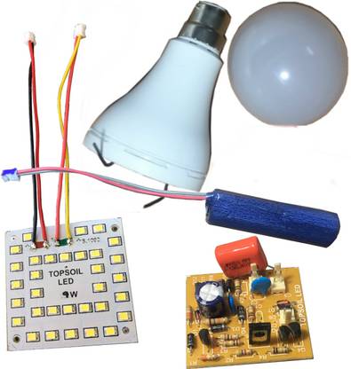 TopSoil AC DC LED Bulb Raw Material Pack of 5 Display Lights Electronic Hobby Kit